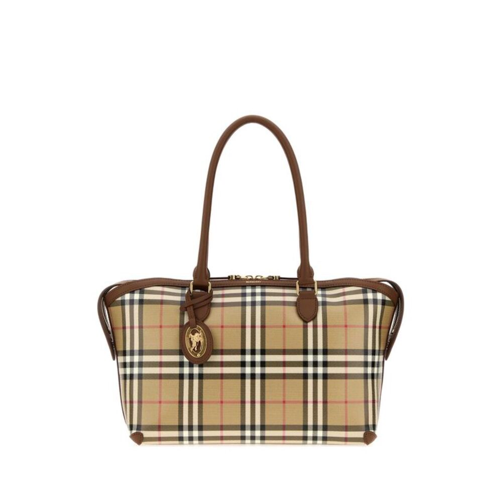 Burberry Women Printed Canvas Small Check Handbag
